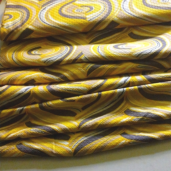 FABRIC YELLOW/GRAY WHITE POLY BLEND - Picture 6 of 6
